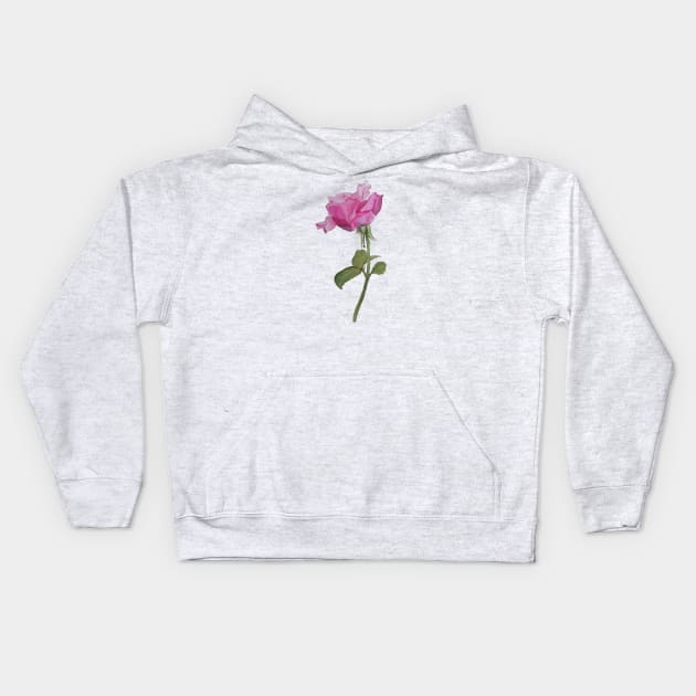 Watercolor rose Kids Hoodie by RosanneCreates